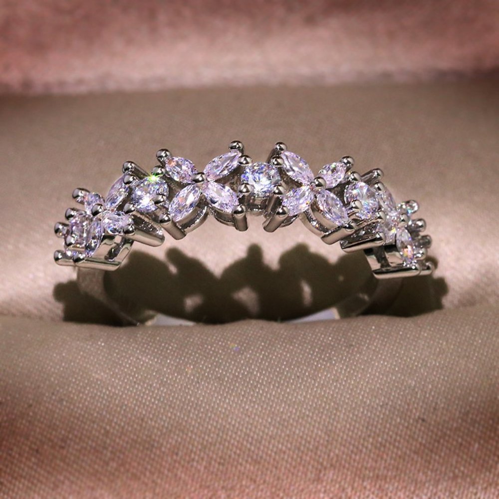 Marquis Flower Ring - Picture 8 of 8